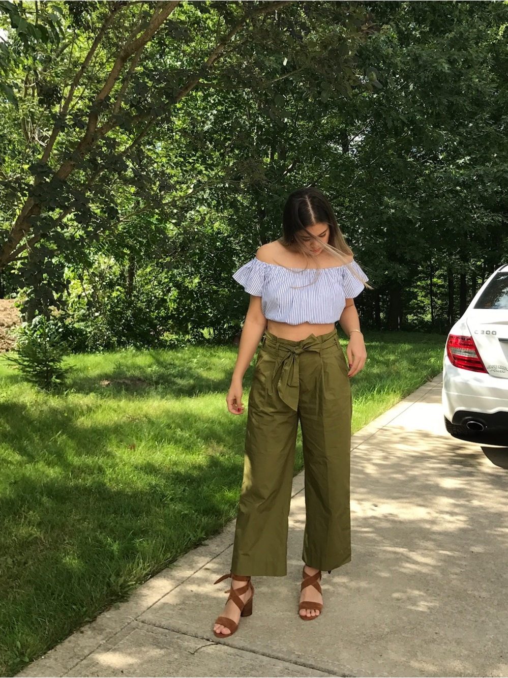 Zara Off Shoulder Cotton Poplin Top